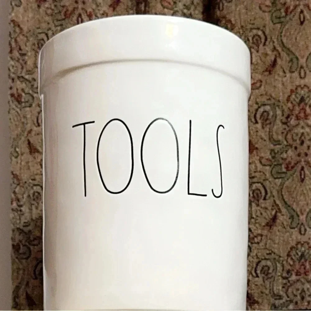 Rae Dunn Collection Magenta Kitchen Utensil Holder/Crock/Canister TOOLS (white)